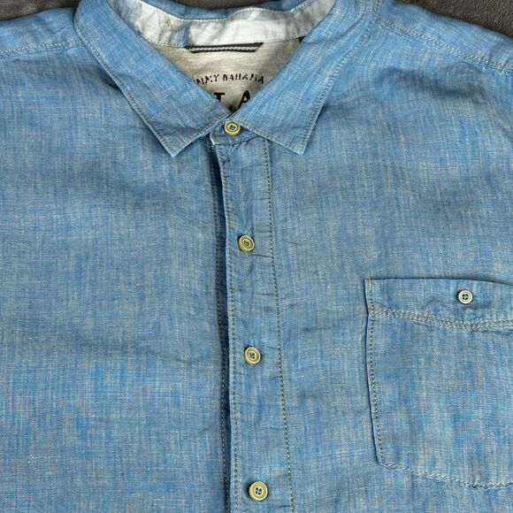Tommy Bahama Shirt Mens 4XB Blue Sea Glass Camp 100% Linen Short Sleeve $110 - Picture 4 of 10